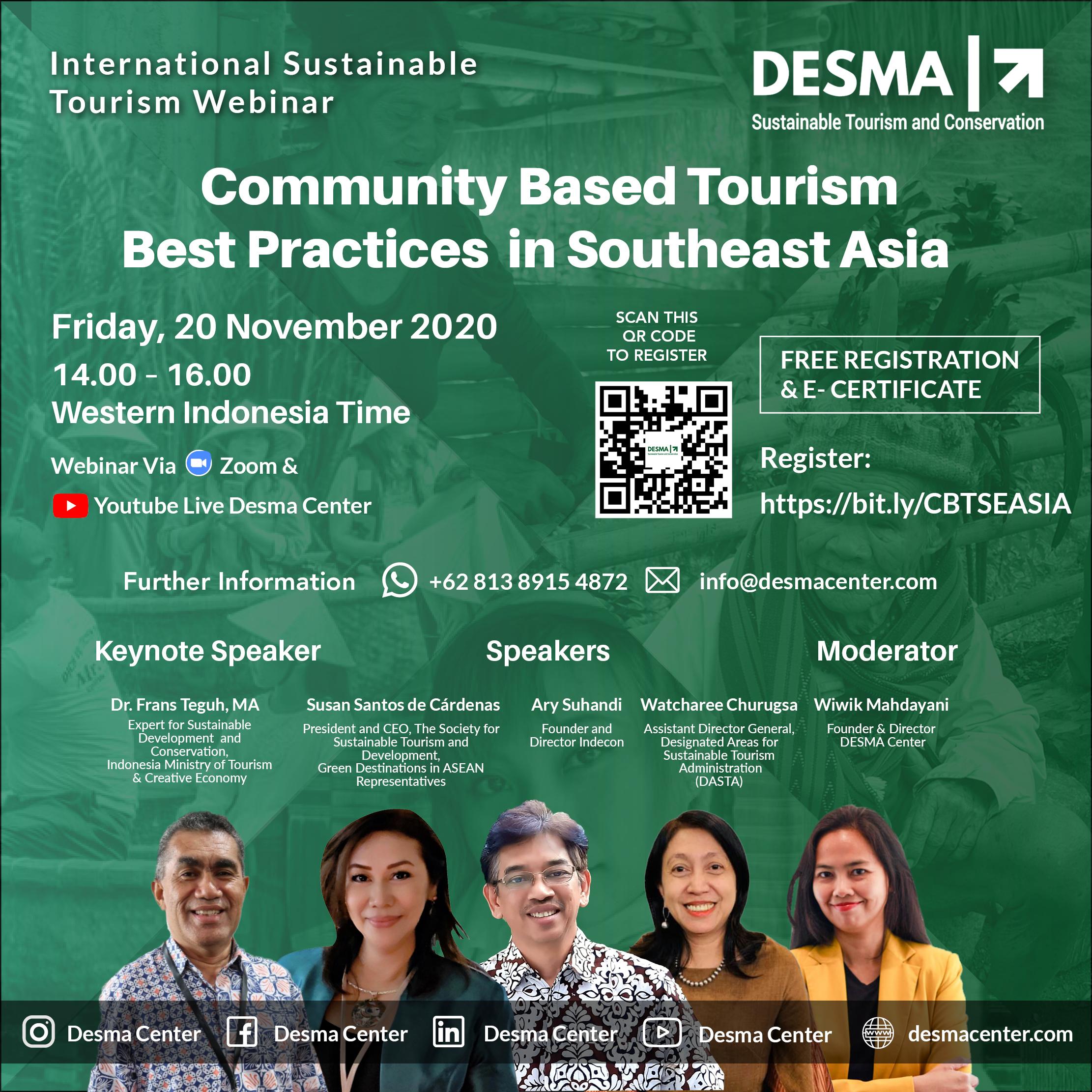 Sustainable Tourism Webinar: Community-based Tourism Best Practices in Southeast Asia.